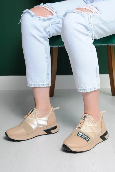 Tommy Nude Sneakers mit Reißverschluss