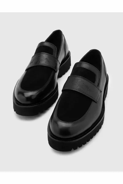 Martim echt suède lederen zwarte loafer schoenen voor heren