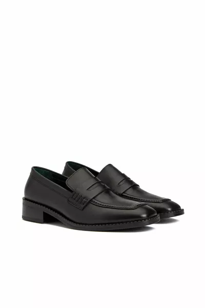 Black Women's Leather Loafer