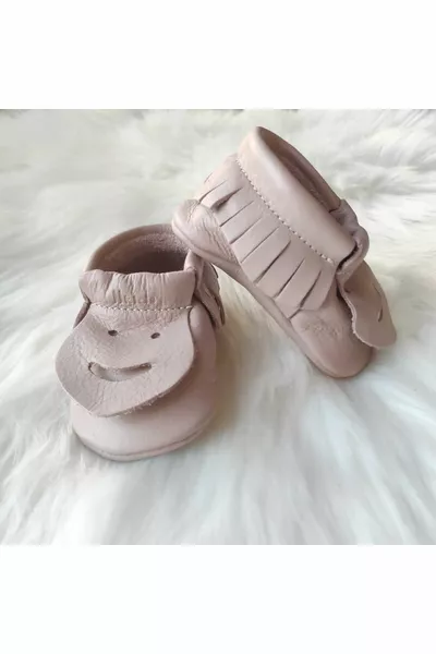 Puderrosa % Leder Lokassins Babyschuhe Stiefeletten