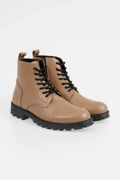 جلد طبيعي للرجال الدانتيل متابعة الكلاسيكية أحذية قصيرة الكعب الشتاء