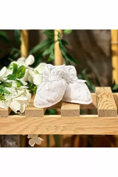 Fisto Дантелени бродирани бебешки ботуши за новородено