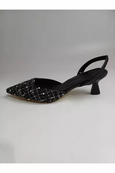 Addison Talons bas en tissu à motifs noirs (4 cm) Talons classiques