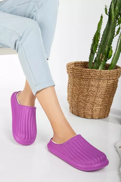 Chaussons de maison unisexes avec laine à l’intérieur de la semelle des falons