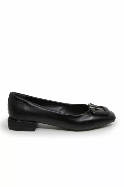 Lima Butterfly Detailed Black Ballet Flats