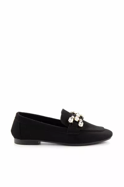 Ballerine da donna in camoscio nero 