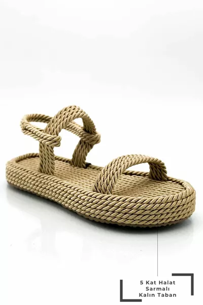 خمسة رقائق حلزوني حبل المرأة الصنادل الصيف الصنادل الجوز