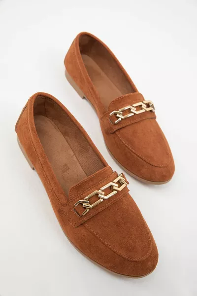 Ballerines pour femmes en daim beige 