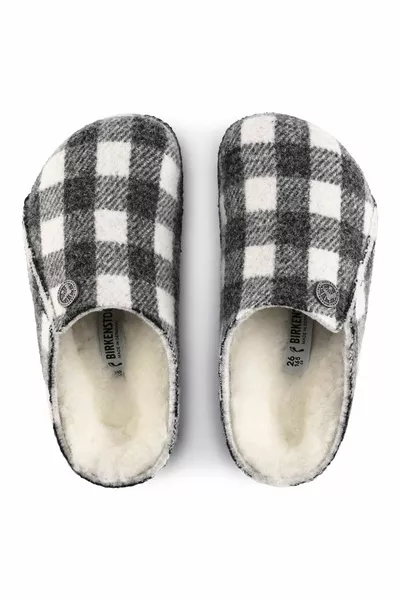 Zermatt Kids Fe Детские тапочки из овчины в клетку