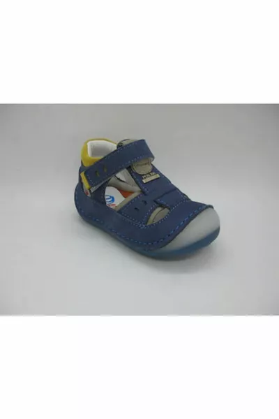 Orthopädische Schuhe für den ersten Schritt aus blauem Leder für Jungen 