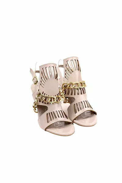 المرأة شم الجلد براءات الاختراع الجلود رقيقة كعب سلسلة مفصلة مساء اللباس أحذية 8 سم 