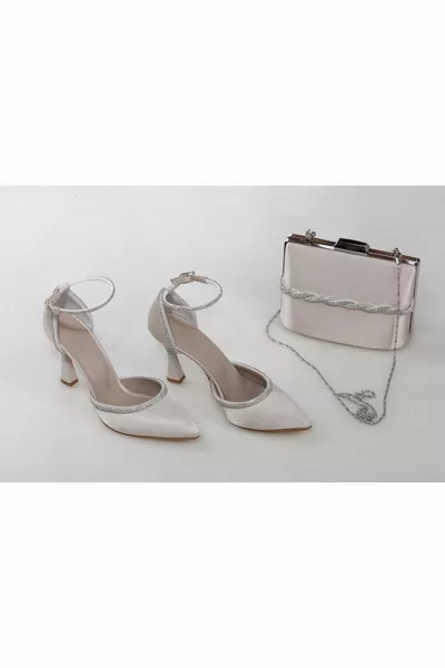 Women's Stone 9 Cm Mink Avondjurk Schoenen En Tas Combinatie ç (Neem je eigen maat)