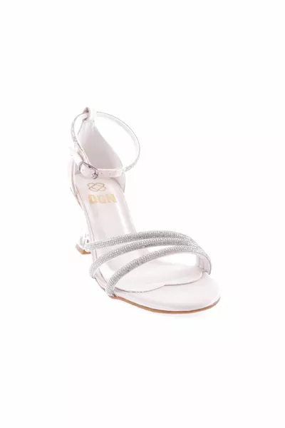 y Damen Silver Stone Banded Goblet Heels