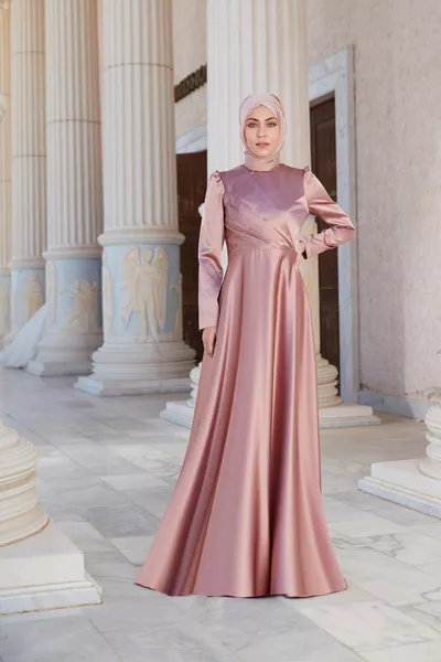 Ahsen الساتان فساتين السهرة