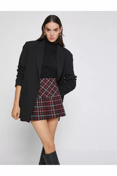 Plaid Pleated Mini Skirt