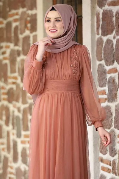 سيلين مساء اللباس القرفة