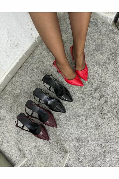 Rote Lackleder Damen Classic Heels