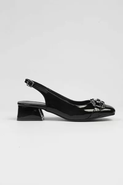 ® | - Schwarze Rugan-Damenschuhe mit kurzem Absatz