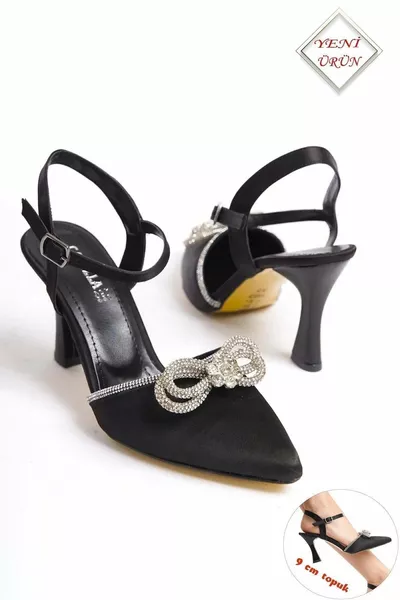 Platform Heeled Cross Satin Women's Shoes