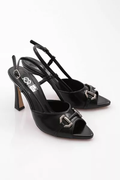  Женская вечерняя обувь на каблуке с металлической фурнитурой