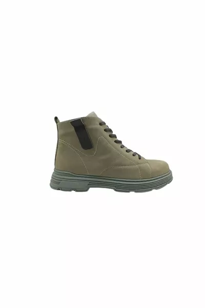 Bottes courtes à lacets pour hommes Beige-Nubuck