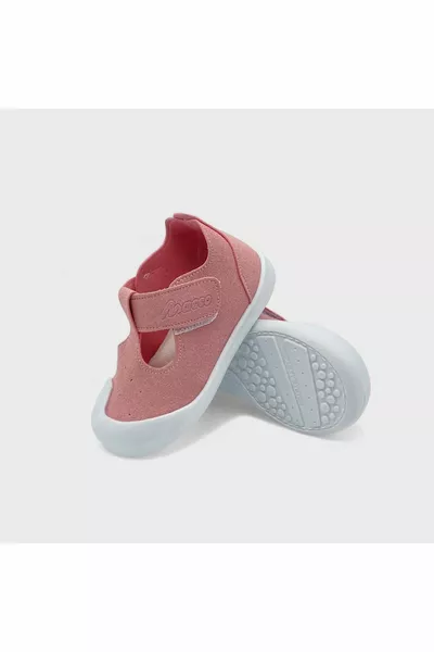 Très léger Semelle souple Orthopédique Courbe intérieure soutenue Velcro First Step Chaussures pour bébé - Poudre