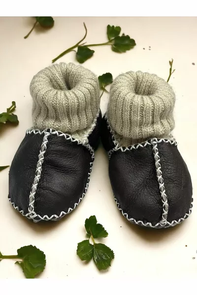 % Pelle Organica Stivali Bambino Stivaletti