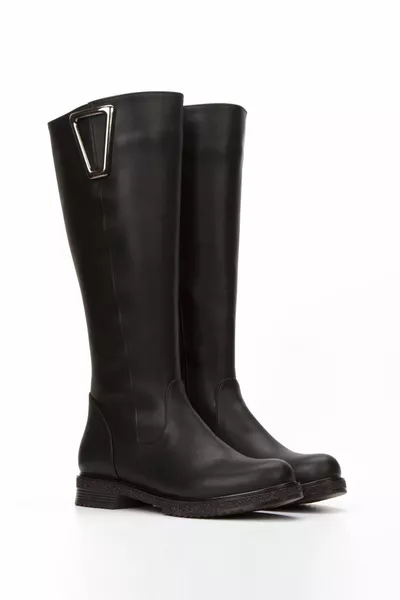 المرأة أنيقة نمط الموسم الجديد سستة أسود مشبك الأحذية