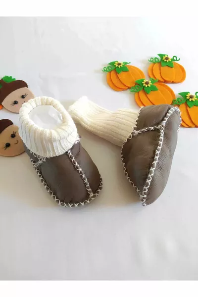 Organic Genuine Lambskin Baby Booties Stivali Da Bambino Scarpe Da Bambino