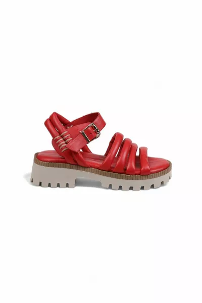 Genuine Leather Women's Sandals With Padded Strap Buckle