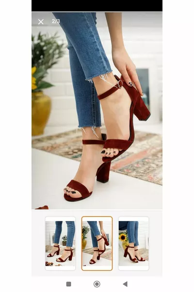 كعب سميك سميك سنصف سوار للسيدات بطول 9 سم