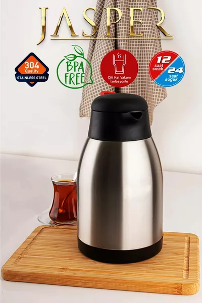 2 Litre Çift Kat Piknik Kamp Outdoor Çelik Çay Termosu a Penguen