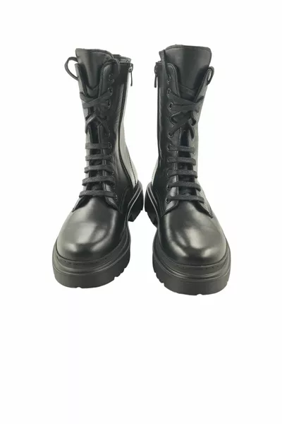  Stivali Casual Donna Allacciati Postal Nero anilina