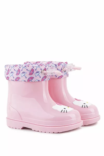  بيمبي مرحبا كيتي الوردي بنات أحذية المطر