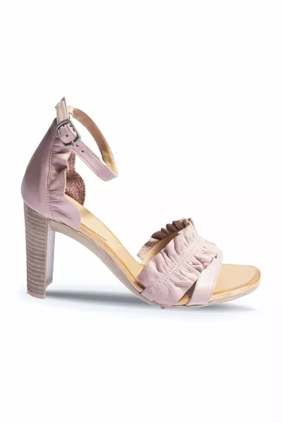 Chaussures Cuir Rose Séché Sandales à talons pour femmes 