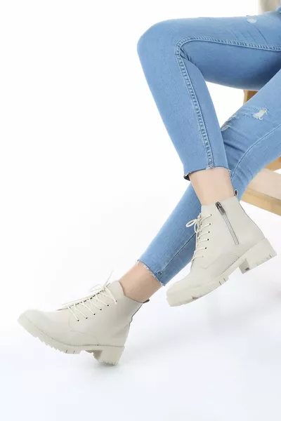 أحذية الدانتيل متابعة البيج الجلود عارضة أحذية نسائية