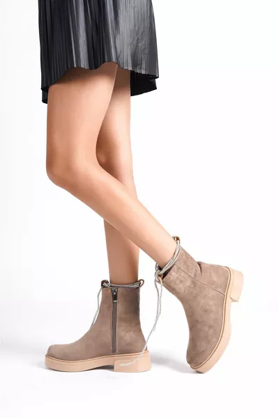 المنك من جلد الغزال الجانب سستة منخفضة النعل الحجر الدانتيل مفصلة الكلاسيكية الجوارب النسائية الحذاء