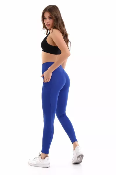Saks Sportlegging voor dames Dubbele zak Versteviging Aanscherping Hoge taille Sportlegging Leggings Fitness