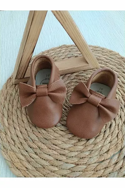 Bella Model Tan Kleur Baby Loafers Laarsjes Babyslofjes