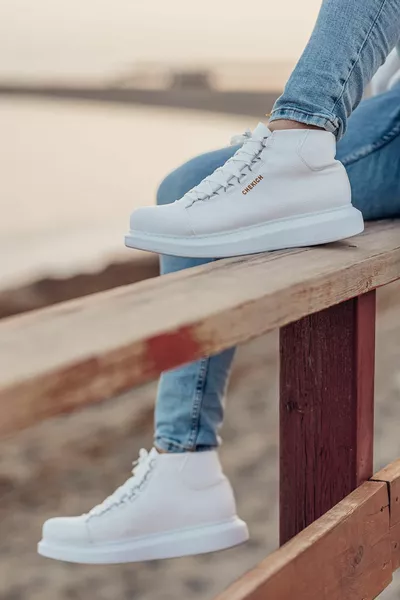  Римские ортопедические ботинки на шнуровке Повседневная кожа Мужские спортивные почтовые ботинки CBT белый