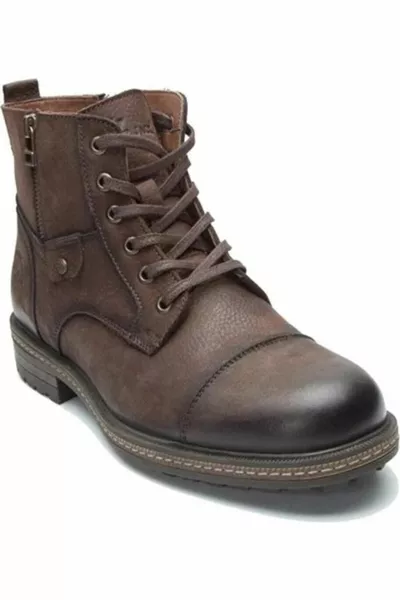   Ежедневни пощенски ботуши с цип от естествена кожа