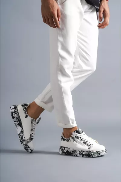 Scarpe  Coccodrillo Bianco Nero Uomo