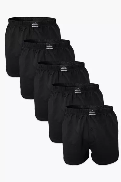 Мъжки черен боксери 5 броя, широк модел, големи размери, % памук, XL/XXL/XXXL/4XL