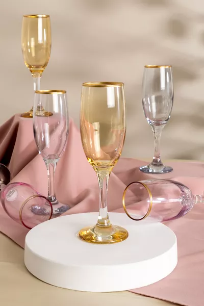  Модель 3 Цвета 6 Штук Набор Бокалов для Воды у Кофе |  мл Мед, Розовый, Синий