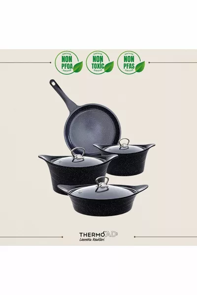 | طقم قدور | سلسلة بايرو | 7 قطع | رمادي