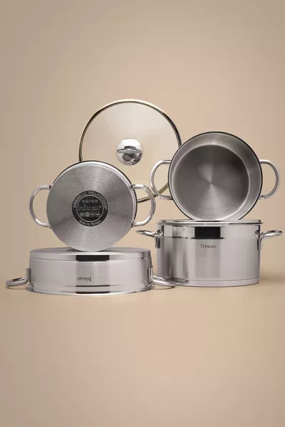 Orion Inductie-gebaseerde 8-delige stalen pannenset