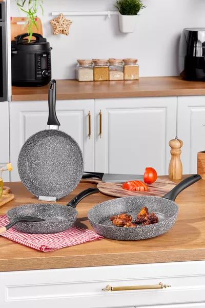 Taç Ultra Granit 3'lü Tava Seti  /  /  Cm