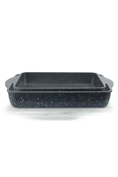 2-teiliges Gusseisen-Granit-Mehrzweck-Quadrat-Tablett ( CM)