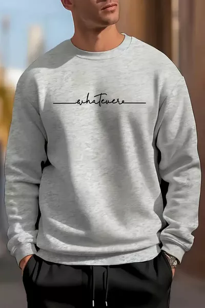 Whatever Printed Oversized Sweatshirt