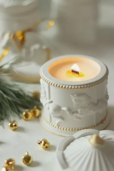 Bougeoir de manège à chevaux avec détails dorés